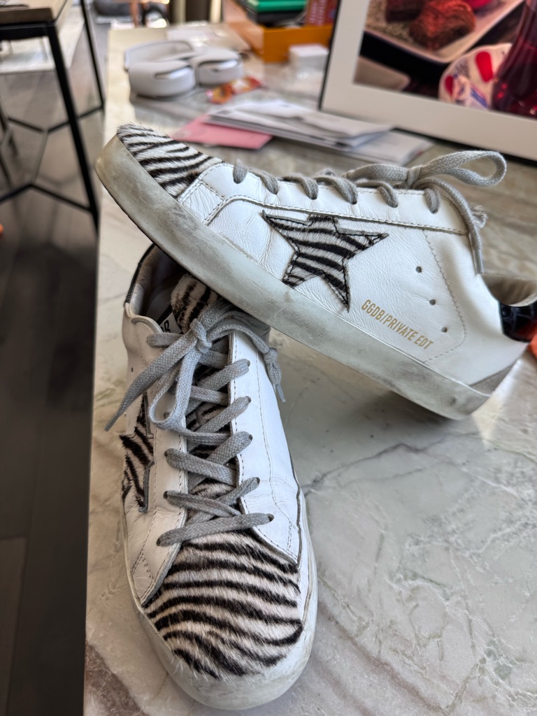 Golden Goose Sneakers With Zebra Haircalf Star.